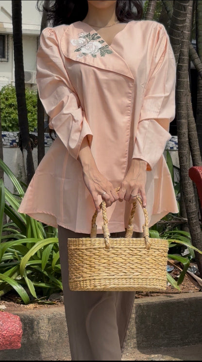 Shamama- Pastel Pink Cotton Top.