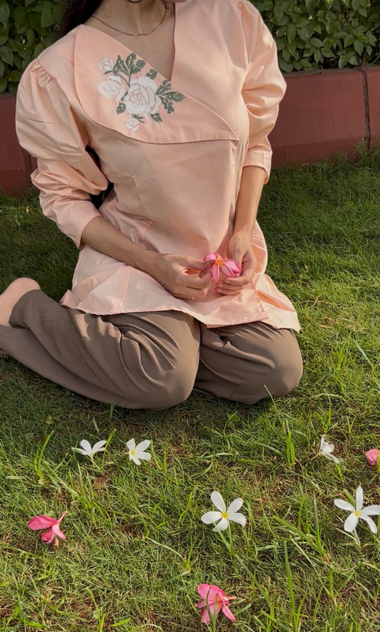 Shamama- Pastel Pink Cotton Top.