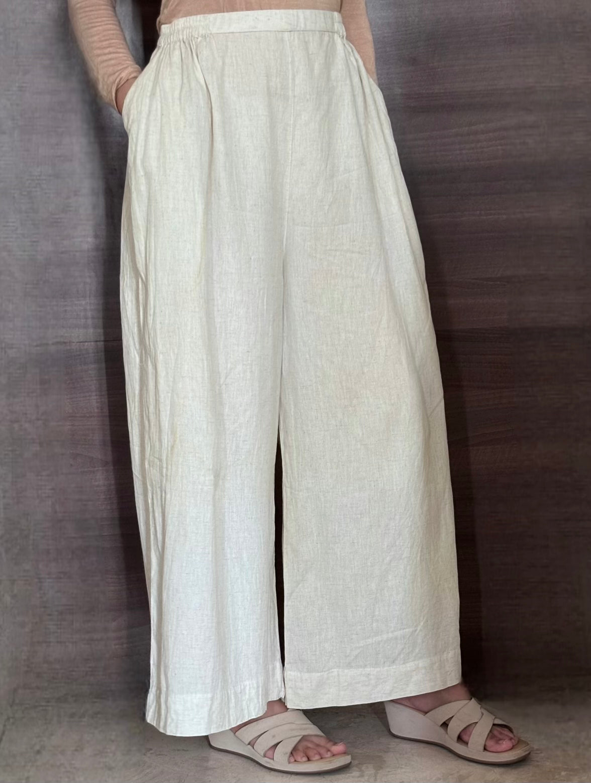 Leila- Soft Khadi cotton Wide leg Pants for Women